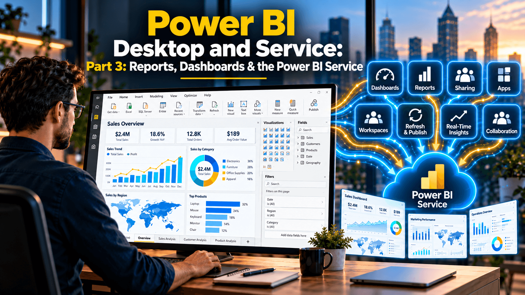 Power BI Desktop and Service Part 3: Reports, Dashboards & the Power BI Service