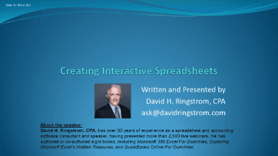 Creating Interactive Excel Spreadsheets